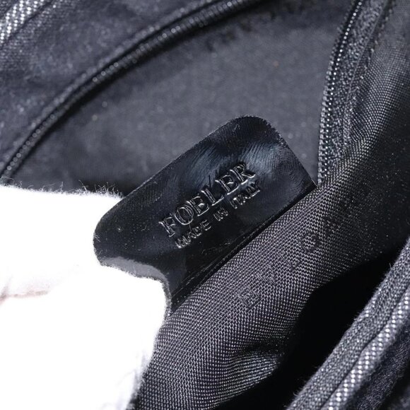 BVLGARI Logo Mania Shoulder Bag Canvas Black Silver - Picture 13 of 16